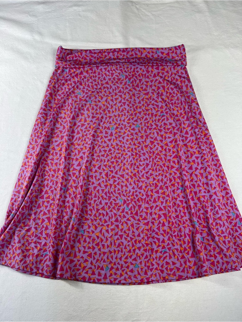 LuLaRoe Pink Geometric A-Line Skirt